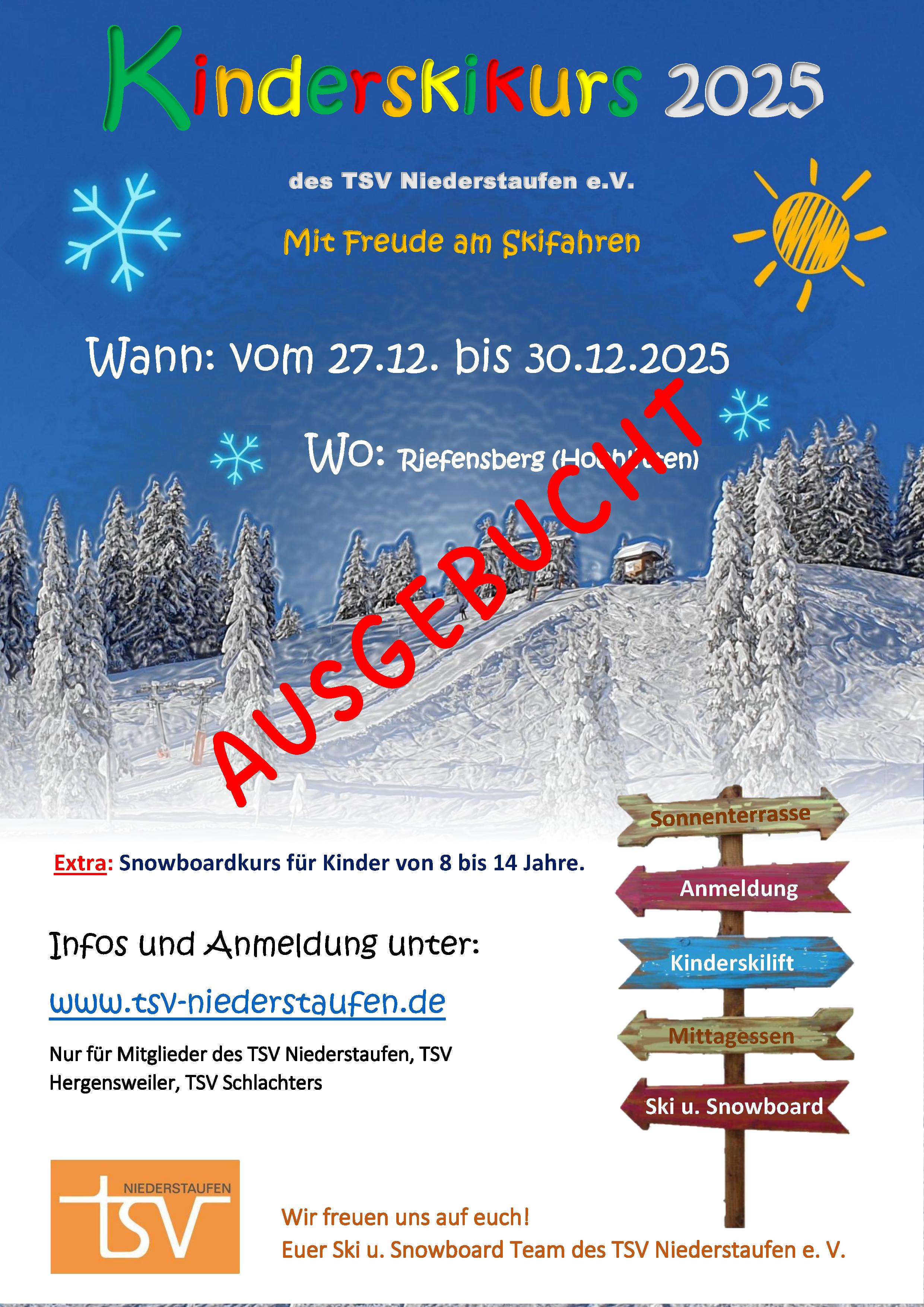 Flyer Skikurs Kinder 2025